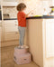 Bo Jungle - Opstapje Peuter en Volwassenen - Inklapbaar - 2 niveau's - Toiletkruk - Keukenhulpje - Antislip - Opstapkrukje Badkamer en WC - Leertoren - Step Up Stool Roze - MAX 150KG