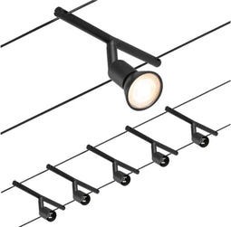 Paulmann Salt - Kabelverlichting - 5x10W GU5,3 230/12V - Mat Zwart