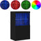 vidaXL - Dressoir - met - LED - Verlichting - Zwart - Eik - 60x37x100 - cm