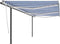 vidaXL - Luifel - handmatig - uittrekbaar - met - LED - 6x3,5 - m - blauw - en - wit