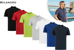 Milanoro - Elegante polo voor heren - Ademend en elastisch - Koningsblauw - XXL