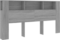 vidaXL - Hoofdbordkast - 200x18,5x104,5 - cm - grijs - sonoma - eikenkleurig