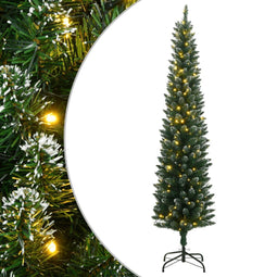 vidaXL - Kunstkerstboom - smal - met - 300 - LED's - 240 - cm