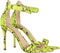 GUESS Kahlua2 - Dames Sandalen met Hak - Neongele Slangenprint - Geel - Maat 36