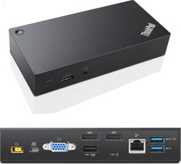Lenovo 03X7194 - Dockingstation - 3x USB 3.2 Gen1 5Gb/s 2x DisplayPort VGA - Zwart