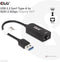 Club 3D CAC-1420 - USB 3.2 Gen1 Type A naar RJ45 2.5Gbps Ethernet Adapter - Zwart