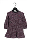 Flo - Jurkje - Geweven crepe met schouderdetails - Navy met off white en bordeaux (80)