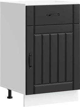 vidaXL - Keuken - onderkast - Lucca - bewerkt - hout - zwart