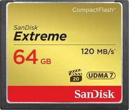 SanDisk Extreme - Compact Flash 64GB - 120 MB/s leessnelheid - 400x snelheid