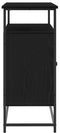vidaXL - Dressoir - Zwart - Eiken - 100x35x80 - cm - Samengesteld - Hout - en - Staal