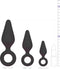 EasyToys - Buttplugs met Trekring - Setje - Sex Toys voor Mannen en Vrouwen - Zwart