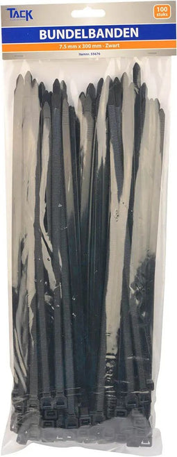 Bundelbandjes Tyraps zwart 7.5 mm 350 mm - 100stuks - Copy