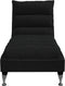 vidaXL - Chaise - longue - met - kussens - stof - zwart