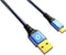 Oehlbach USB Plus Micro - USB 2.0 - 24-karaats vergulde contacten - Blauw Zwart (0,50 m)