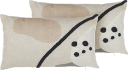 OSTEOSPERMUM - Sierkussen set van 2 - Lichtbeige - 30 x 50 cm - Polyester