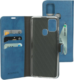 Mobiparts Galaxy A21s (2020) - Classic Wallet Case - Ruimte voor pasjes - Blauw