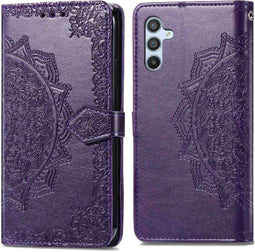 iMoshion Hoesje Geschikt voor Samsung Galaxy A34 (5G) Hoesje Met Pasjeshouder - iMoshion Mandala Bookcase - Paars