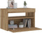 vidaXL - Nachtkastje - met - LED - 60x35x40 - cm - bewerkt - hout - artisanaal - eiken