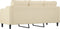 vidaXL - Driezitsbank - 180 - cm - stof - crèmekleurig