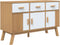 vidaXL - Dressoir - OLDEN - 114x43x73,5 - cm - massief - grenenhout - wit - en - bruin