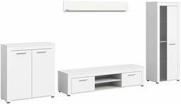 Furnilux Jam - Woonkamercombinatie - Tijdloos en functioneel - Wit - 35x330x159cm