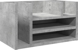 Bureau organiser 44,5x24x25 cm bewerkt hout betongrijs