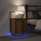vidaXL - Nachtkastje - met - LED-verlichting - - - Oud - Hout - 39x34,5x50 - cm