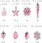 Kerstballen set van 100 - kunststof - mat glanzend glitters - 10 designs - roze (100 stuks)
