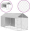 vidaXL - Hondenkennel - met - dak - 2x6x2,5 - m - gegalvaniseerd - staal - zilverkleur