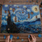 UNIDRAGON Houten Puzzel Voor Volwassenen Kunst Collectie - De Sterrennacht - 1000 stukjes - 44,4x56,1 cm
