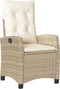 vidaXL - Tuinstoelen - 2 - st - verstelbaar - met - kussens - poly - rattan - beige