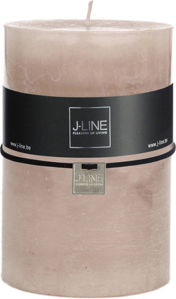 J-Line cilinderkaars Zand - lichtroze - extra large - 95U - 6 stuks