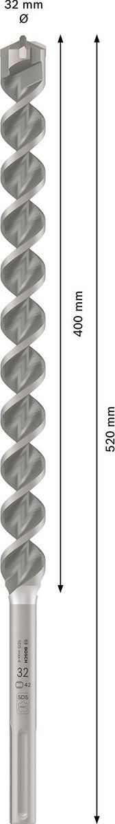 Bosch 2 608 685 875 - Hamerboor SDS-Max 32 mm - 4 snijkanten - 32x400x520 mm