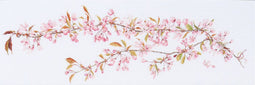 Thea Gouverneur - Borduurpakket met telpatroon - 481A - Voorgesorteerde DMC Garens - Japanse Bloesem - Aida - 80 cm x 27 cm - DIY Kit