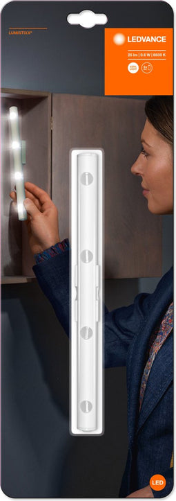 LEDVANCE Batterij-aangedreven armatuur LED: voor muur, LUMIstixx / -,6 W, 4.5 V, stralingshoek: 12-, 62- K, body materiaal: acrylonitrile butadiene styrene (abs), IP2-