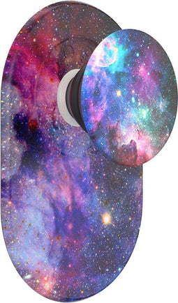 PopSockets PopGrip - Telefoonbutton en Standaard compatibel met een magnetische ring voor iPhone 12 en hoger - Blauw Nebula