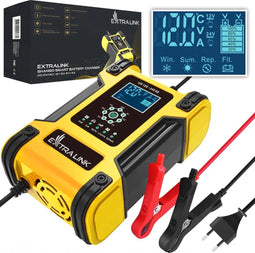 Autobatterie Ladegerat 100-240V AC Batterie Ladegerat 12V 12A 24V 6A AGM LiFePO4 Blei-Saure LCD-Bildschirm geeignet fur Auto LKW Motorrad Boot Marine Batterien Uberlastschutz Uberstromschutz