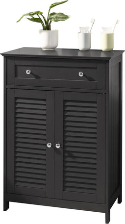 SoBuy FRG238-DG - Badkamermeubel - 1 lade 2 deuren - Donkergrijs MDF 60cm