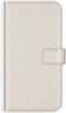 Selencia Hoesje Geschikt voor iPhone 12 Mini Hoesje Met Pasjeshouder - Selencia Echt Lederen Bookcase - Lichtgrijs