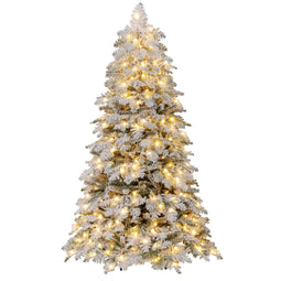 Coast Kunstkerstboom 180 cm - Besneeuwd met 260 LED Lampjes - Opvouwbaar & Voorgemonteerd - Groen/Wit