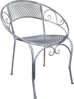 Mica Decorations Tuinstoel Provence - 65.5x57x76 cm - Ijzer - Grijs