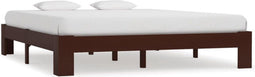 vidaXL - Bedframe - massief - grenenhout - donkerbruin - 180x200 - cm