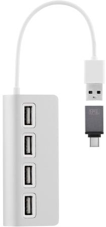 T'nB HUBSLIM4 - USB Hub - 4x USB 2.0 type-A - Wit