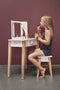 Byastrup Kinder Kaptafel Met Kruk 86 Cm Wit - Make-up Tafel voor Kinderen inclusief spiegel