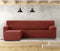 Hoes voor chaise longue met korte armleuning links Eysa JAZ Donkerrood 120 x 120 x 360 cm