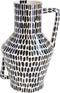 Return to Sender | Vaas Large 45 cm Wedges handgeschilderd - zwart witte bloemenvaas