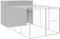 vidaXL - Hondenhok - met - ren - 214x457x181 - cm - staal - lichtgrijs
