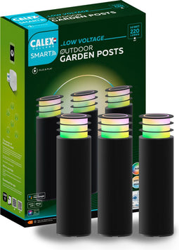 Calex Smart Outdoor 24V - Set van 3 Grondspots - RGB en Warm Wit Licht - Zwart (3 stuks)