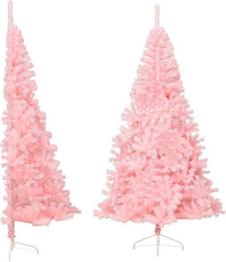 vidaXL - Kunstkerstboom - Halfrond - 240 cm - PVC - Roze