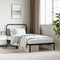 vidaXL - Bedframe - met - hoofdbord - metaal - zwart - 100x200 - cm